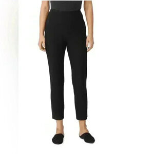 Eileen Fisher Womens black Pull On Ankle Cropped Pants Size M No pockets